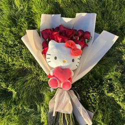 Sanario Hello Kitty, Plush Valentineās Day Flower Bouquet, Rose Arrangement