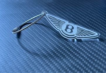 Bentley GT Continental Bentayga Acrylic laser etch keychain NEW LOGO
