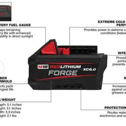 Milwaukee 18 Volt 6.0 Forge High Output Battery