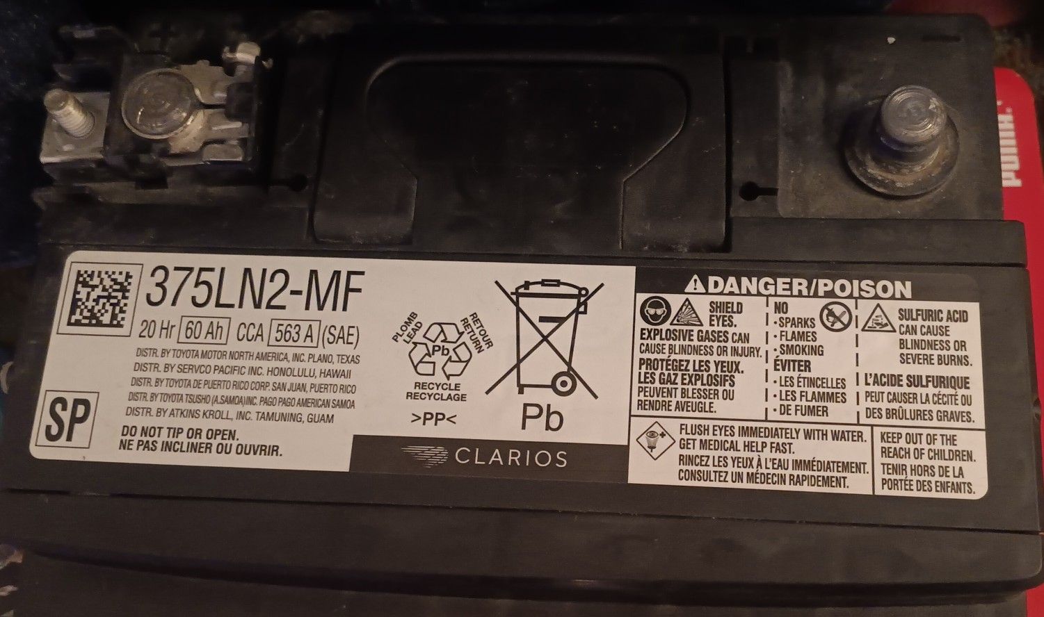 375ln2-mf RAV 4 2021 BATTERY