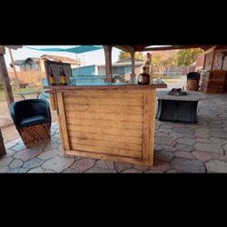 Wood Rustic Bar For Garage Outdoor Patio Event