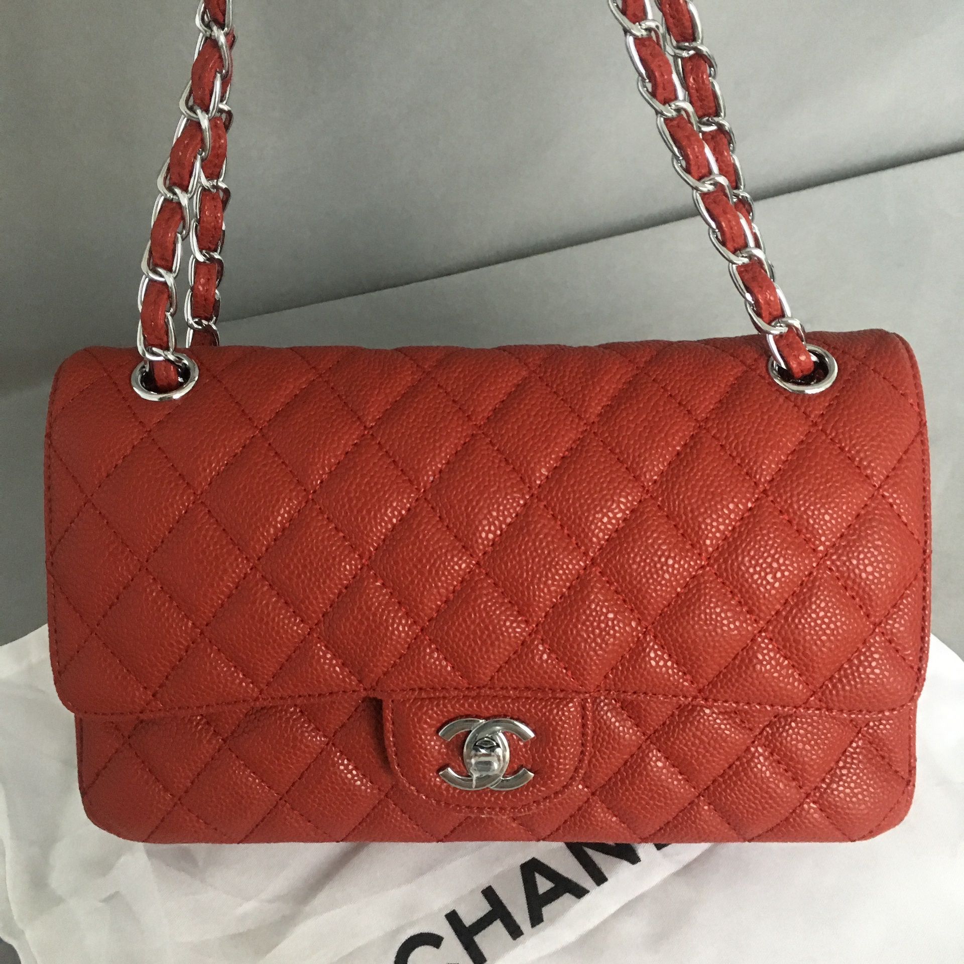 CC Mini Rectangular Flap Bag Red Quilted Leather Flap Cover Gold Chain Shoulder  Bag for Sale in Dearborn, MI - OfferUp