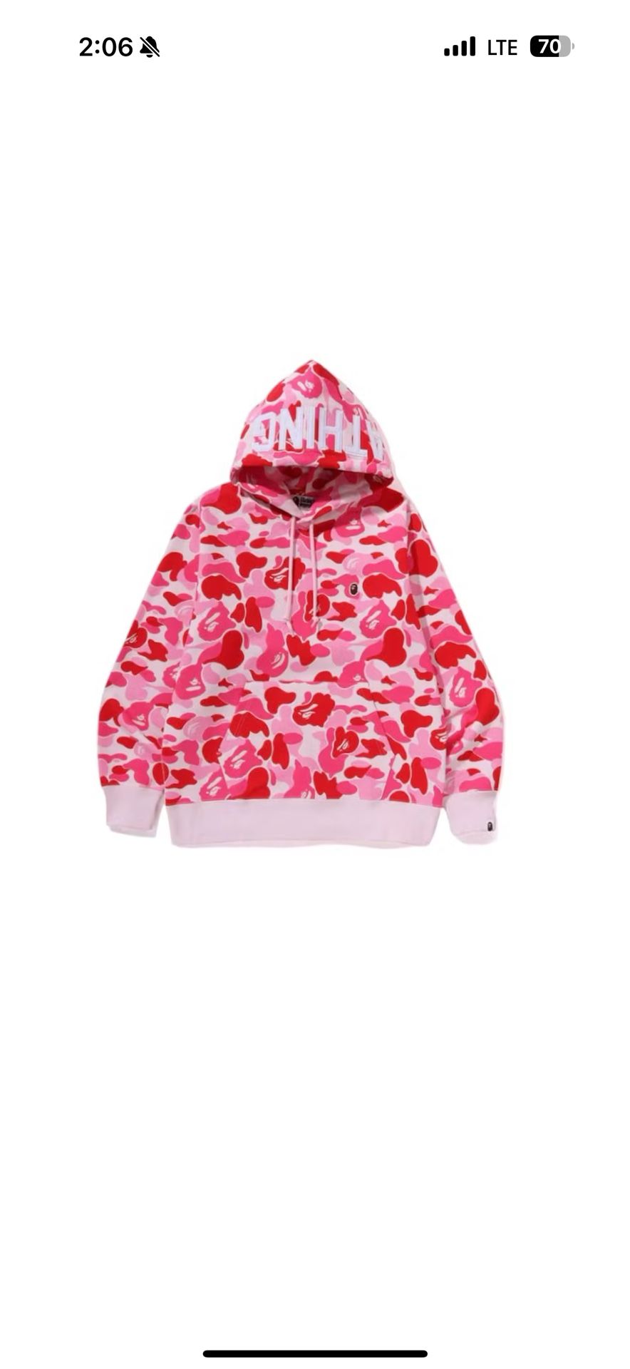 Bape ABC Camo Pullover Hoodie Pink SS25 Sz L