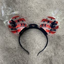 Disney American Mickey Mouse Ears Headband Light Up Patriotic 4th of July