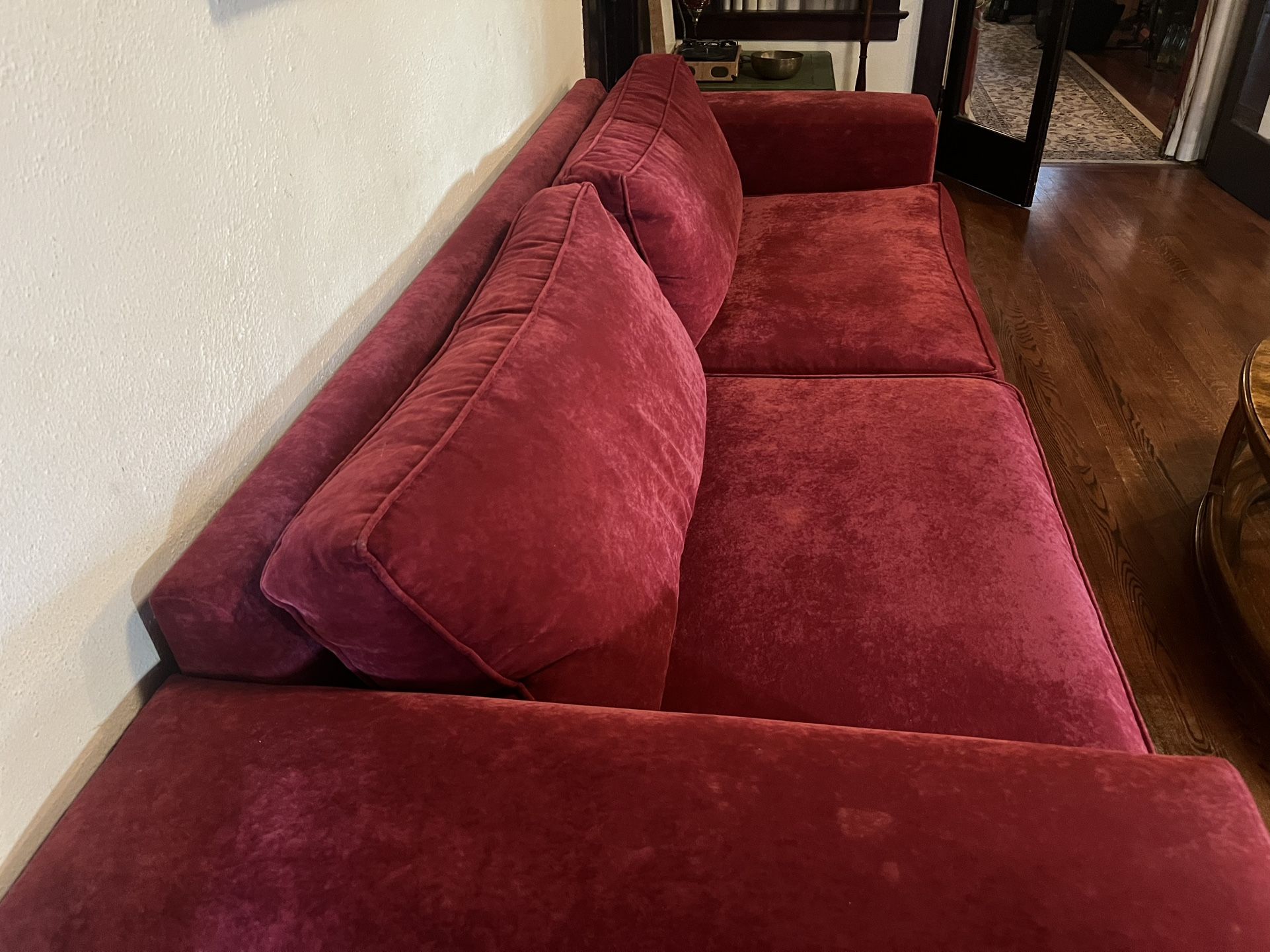 Red Velvet Couch