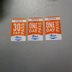 Octa 30 Day & 2 One Day Bus Passes New