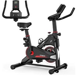 Assembled New Portable Exercise Bike w/ Adjustable Resistance and Monitor