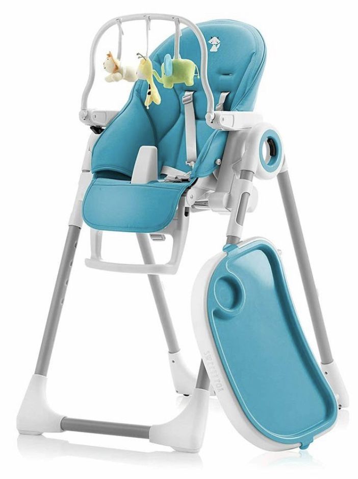 Sweety Fox Adjustable, Folding, Baby High Chair, 7 Heights, Blue