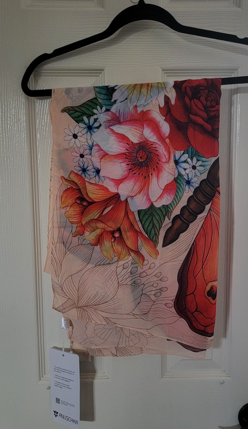Anuschka Floral Chiffon Oblong Scarf