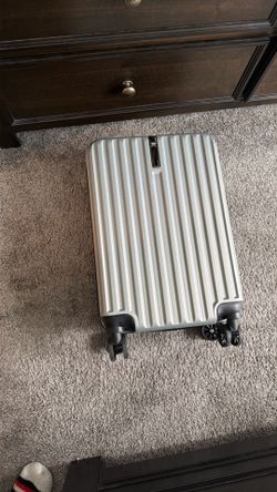 Silver Carry-On Spinner Suitcase