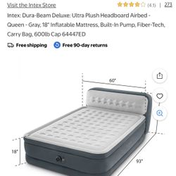 Queen Air Mattress W/headboard And Pump