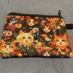 Cats & Flowers Small Pouch