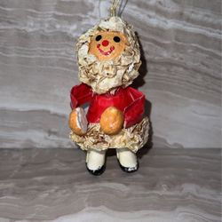 Vintage Paper Mache Christmas Ornament Mrs Claus 