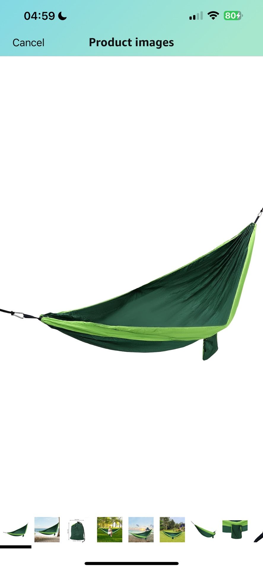 Double Camping Hammock Portable with Tree Straps - Lightweight 1.1lbs, 660lbs Capacity - Forest Green & Lime for Backpacking, Travel, Backyard - Inclu