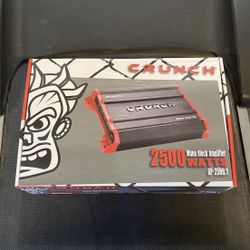 CRUNCH 2500 watts amplifier 1 channel with bass knob