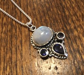 Sterling moonstone iolite pendant