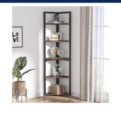 Tribesigns 5 Tier Corner Bookshelf Corner Storage Rack Plant Stand for Small Space
