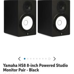 Yamaha HS8 8-inch Powered Studio Monitor Pair - Black