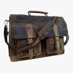 Retro Brown Laptop Messenger Bag Crossbody  Office Laptop Bag