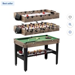 MD Sports 48" Combo Air Powered Hockey, Foosball, and Billiard Game Table