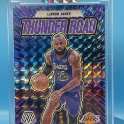 LeBron James 2024-25 Panini Mosaic-Thunder Road Mosaic Purple Fluorescent /175