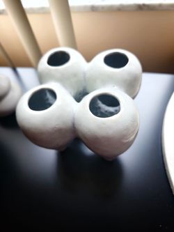 White Ceramic Multi-Bud Vase