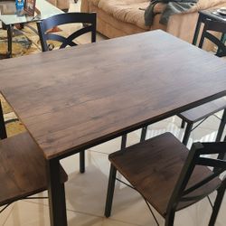 Brown Dining Table Set For 4