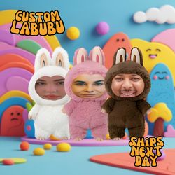 Custom Face Plush Pillow, Labubu Inspired, Funny Face Doll, Local & Shipped