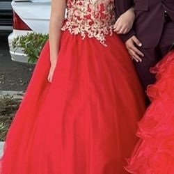 Dress  Size 14 Kids With Hoop To Add Volume. Corset Style In Back