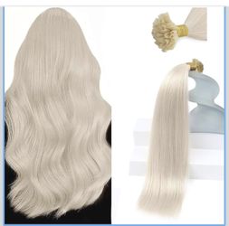 Sunny Hair 18 Inch K Tip Hair Extensions Real Human Hair, Blonde, Soft Keratin Tips, Invisible U Tip, Easy to Comb, Natural Shine, for Women, Adds Vol