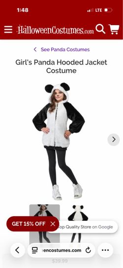 Panda zip up hoodie costume