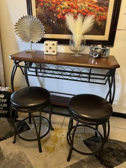 Bar Table w/wine rack & Stools