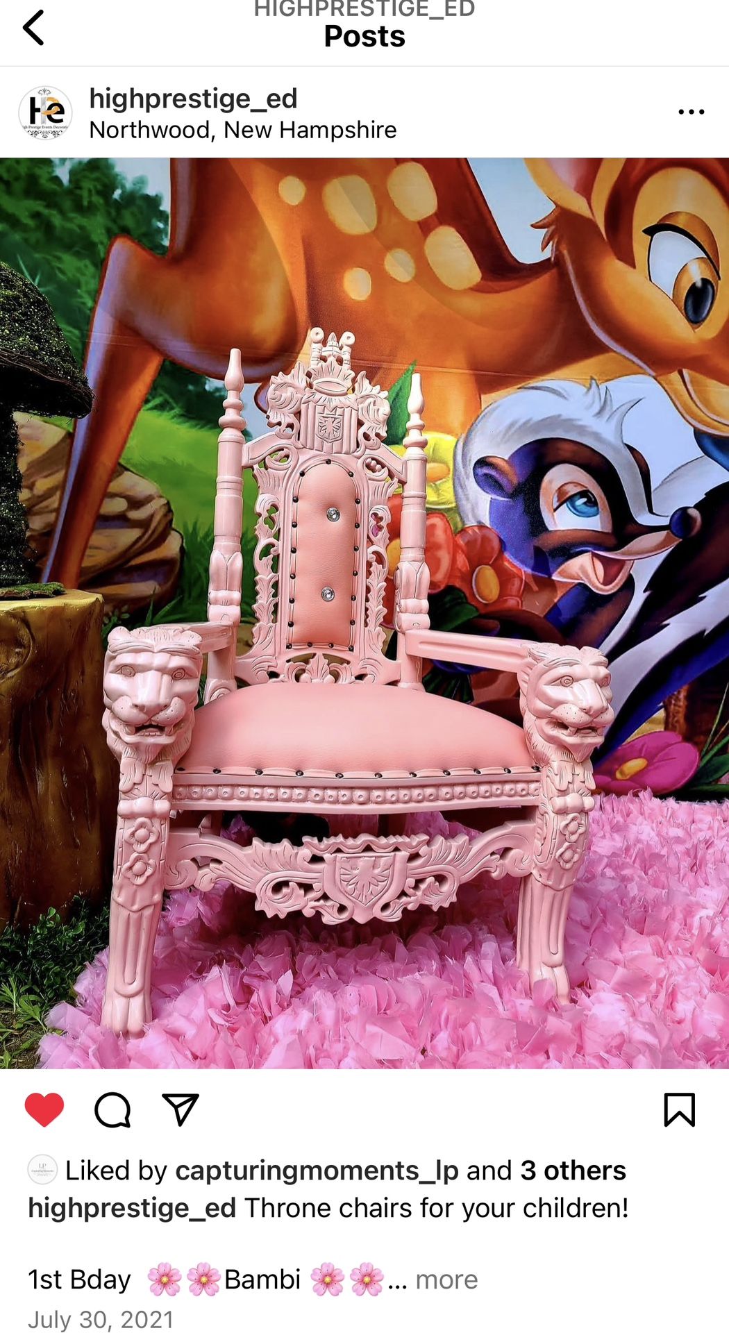 Pink Throne Chair For Kids 