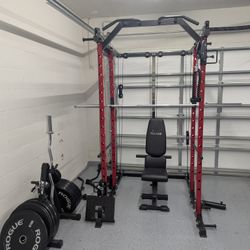 Home Gym Cage with Weights And Bars