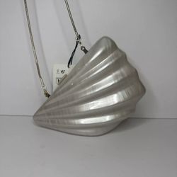 Zara Pearl Seashell Crossbody Clutch Bag Beach Bag White Shells
