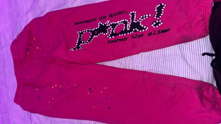 pink sp5der pants
