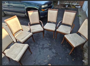 Solid Wood Dining Chair Set (6) - Great Restoration Project