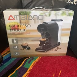 NIB BLACK AMBIANO SINGLE SERVE EXPRESSO MAKER CAFETERA ESPRESSO 1450W NRFB