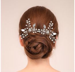 Yean Silver Bridal Hair Pins Set, Wedding Leaf Hair Pin for Women and Girls (Set of 2)