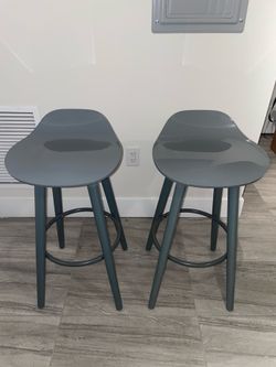 2 Grey Gray bar stools
