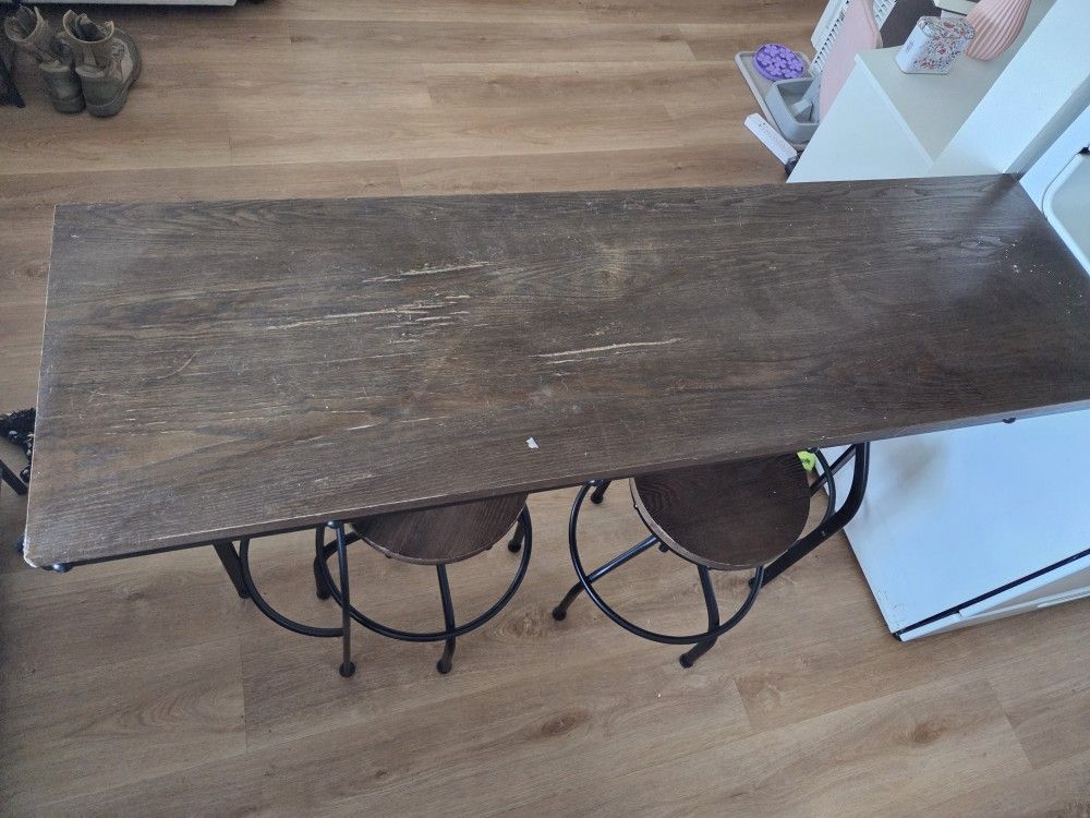 Bar top with stools