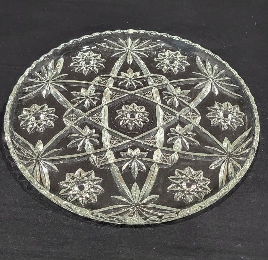 Vtg Anchor Hocking Serving Platter/Tray 11" Star Of David