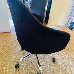 Modern black velvet office chair 
