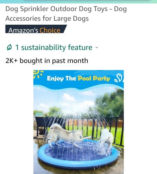 New In Box. Splash Pool For Dogs/pet's. Really Nice To Keep Pet's Cool. They'll Love It!! See All Photos. Cash/ Pickup Only