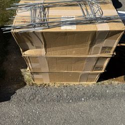 New In Box 3 Boxes Of 30inch Tall Metal Stakes 50 Stakes In Each Box (150+ A Few Loose Total)