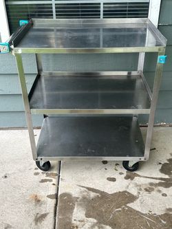 The Lakeside 422 Medium Duty Stainless Steel 3-Shelf Utility Cart