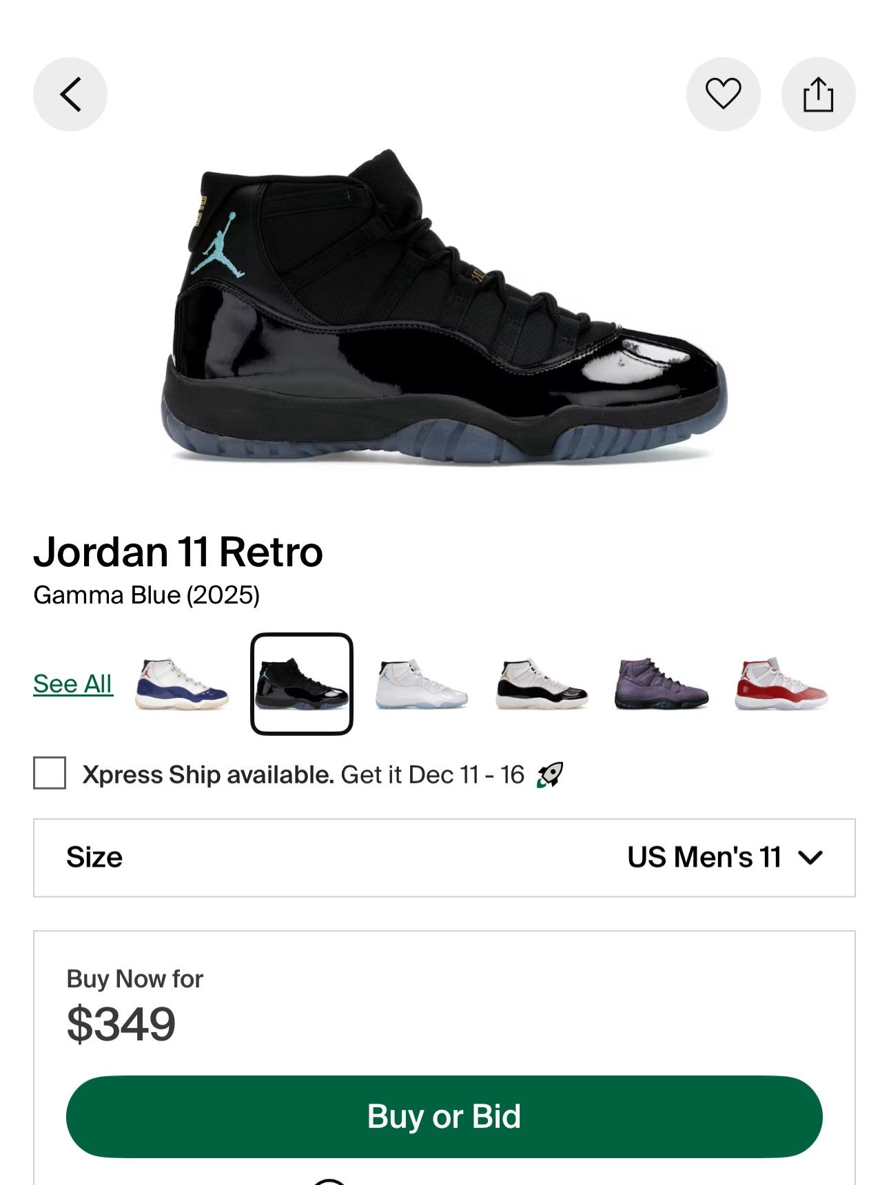 Pre Orders Gamma Blue Jordan 11 