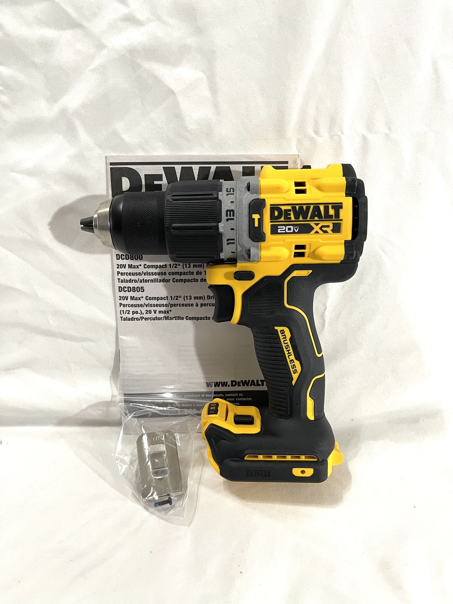 Brand New Dewalt XR 20V Brushless Hammer Drill. This model retails for $199 for tool only.