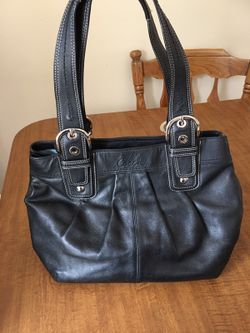 Black leather Coach bag