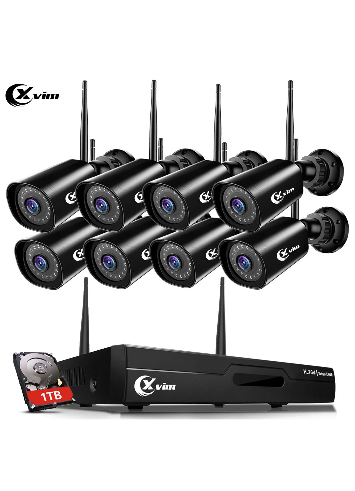 XVIM 1080P 8CH  Security Camera System Indoor/Outdoor CCTV System
